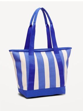 Old Navy Blue Striped Canvas Tote Beach Bag